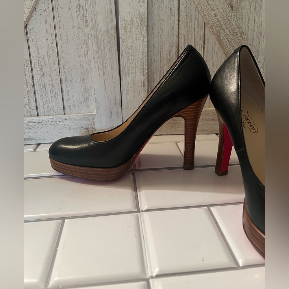 Oh deer Marylin Elegant Black Leather Heels - Picture 2 of 9